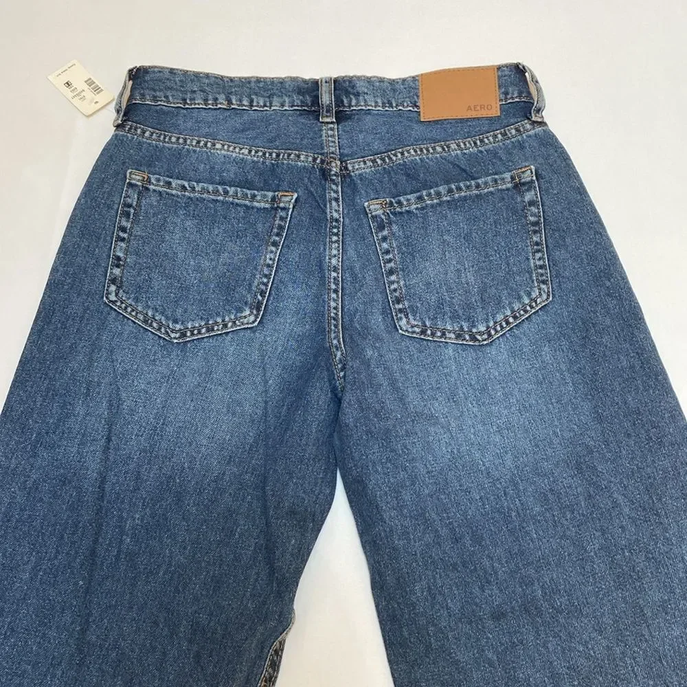 Aeropostale High Rise Wide Leg Non Stretch Jeans